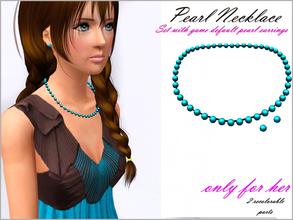 Sims 3 — Pearl Necklace  by steadyaccess — for females from teen to elder! Appears as left ring in game