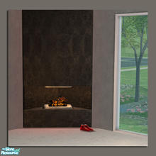 Sims 2 — Standing In The Corner Dark Marble by DOT — Standing In The Corner DarkMarble Matching \'Touch Of Teak\' in-game