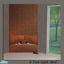 Sims 2 — Standing In The Corner MESH Fireplace by DOT — 
