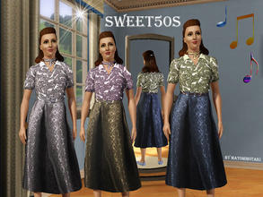 Sims 3 — Sweet50s by matomibotaki — Dress for young adult, adult and elder female, by matomibotaki.