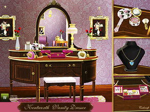 Sims 3 — Kentworth Vanity Dresser by Cashcraft — An elegant Victorian vanity dressing table with lots of room (12 slots)