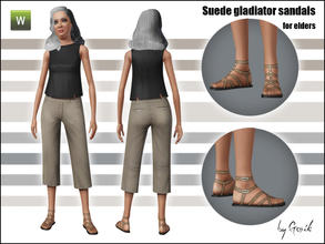 Sims 3 — Suede gladiator sandals for elders by Gosik — Stylish shoes for every trendy female sim! Available for young