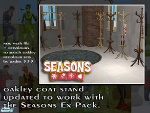 Sims 2 — Oakley Coatstand SEASONS READY by Padre — The Oakley Coat Stand new mesh file and recolours updated to work as