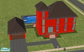 Sims 2 — Contemporary Red House by staindbear — This comtemporary, all red house is yours to finish. Everything is