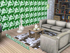 Sims 3 — ChaosTile by matomibotaki — Tile pattern by matomibotaki, in 2 green shades and white, 3 channel, to find under