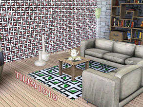 Sims 3 — Tile41110 by matomibotaki — Tile pattern by matomibotaki, in red, brown and white, 3 channel, to find under