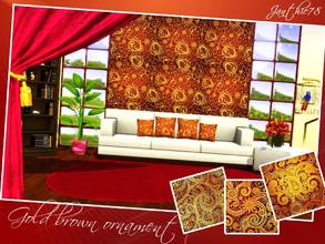 Sims 3 — Gold brown ornaments pattern set by Janthie78 — This is a set of four gold brown ornament pattern. Hope you like
