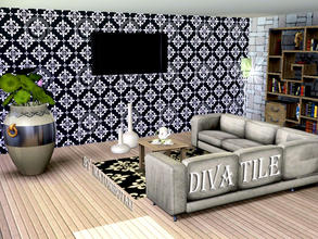 Sims 3 — DivaTile by matomibotaki — Pattern by matomibotaki, in Red, blue and white, 3 channel, to find under