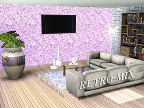 Sims 3 — RetroMix by matomibotaki — Pattern by matomibotaki, in purple, pink and light rosy, 3 channel, to find under