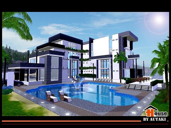 Sims 3 — Lavender Beach Condo by autaki — Home style condominiums. With a large swimming pool. A very large house. Ideal