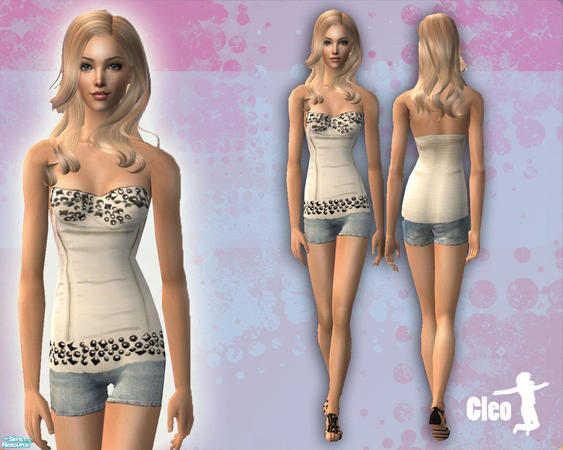 Sims 2 — Baby you\'re a Firework by TSR Archive — A new outfit with corset and short and sandals.