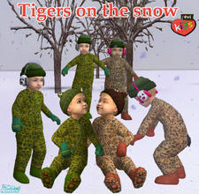 Sims 2 — evi's Tigers on the snow by evi — Do you remember the animal Pjs of Open for Business? They make great outdoor