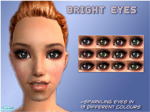 Sims 2 — Bright Eyes by elmazzz — Bright and Sparkly eyes in 13 different colors and shades.