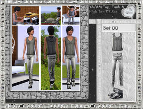 Sims 3 — TG101 YA/AM Outfit 07 set00 by trunksgirl101 — Young Adult and Adult Male Set. Includes Sleeveless Hoodie Top,