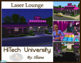 Sims 2 — HiTech Laser Lounge by Illiana — Escape from study and classes by visiting the Laser Lounge! Enjoy a brew with