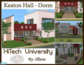 Sims 2 — HiTech Keaton Hall - 10 Room Dorm by Illiana — This stylish dorm boasts 10 rooms to ensure some real