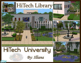 Sims 2 — HiTech Campus Library by Illiana — Want to do research, or join a group study? There is no greater place than