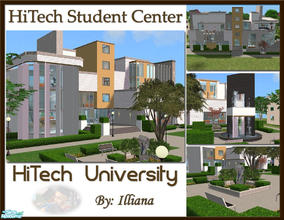 Sims 2 — HiTech Student Center by Illiana — The crowned jewel of HiTech U sits in the center of campus. The Center