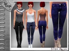 Sims 3 — ~Acid-wash skinny jeans~  *UPDATED* by Icia23 — Hi! This it's a recolorable version of the old skinny jeans 1