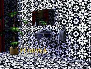Sims 3 — Florina by matomibotaki — Pattern in blue and white, 2 channel, to find under Tile/Mosaic.