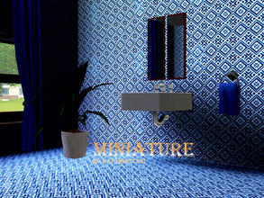 Sims 3 — Miniature by matomibotaki — Pattern in blue. turquise and white,3 channel, to find under Tile/Mosaic.