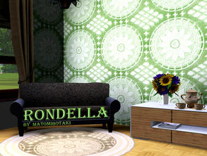 Sims 3 — Rondella by matomibotaki — Pattern in green, green-yellow and light yellow,3 channel, to find under Tile/Mosaic.