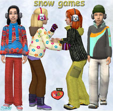 Sims 2 — evi's Snow Games by evi — Four outdoors outfits for your kids. Let them have fun outside!