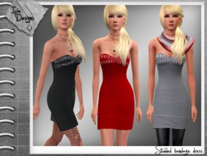 Sims 3 — ~Studded Bandage dress~ by Icia23 — New rocker dress Casual and Formal wear Fully handpainted 3 color variations