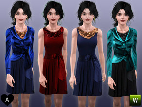 Sims 3 — agapi r - Metallic decorated dress set by agapi_r — Metallic decorated dress set