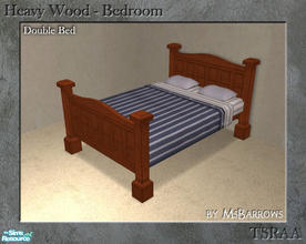 Sims 2 — Heavy Wood - Double Bed by MsBarrows — Heavy wood bedroom suite - double bed mesh.