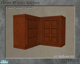 Sims 2 — Heavy Wood Kitchen - Cabinet - Corner by MsBarrows — Mesh for a Heavy Wood corner cabinet.
