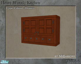 Sims 2 — Heavy Wood Kitchen - Cabinet - Drawers by MsBarrows — Mesh for a Heavy Wood cabinet with drawers.