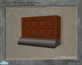 Sims 2 — Heavy Wood Kitchen - Range Hood (Light) by MsBarrows — Mesh for a Heavy Wood cabinet with integral range hood.