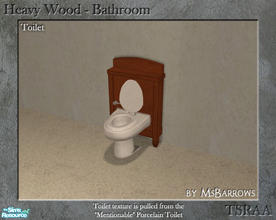 Sims 2 — Heavy Wood Bathroom - Toilet by MsBarrows — A mesh for a Heavy Wood toilet. Toilet textures are pulled from the