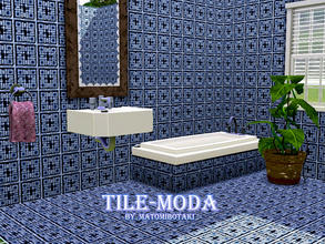 Sims 3 — Tile-Moda by matomibotaki — Pattern in turquise, dark blue and light blue, 3 channel, to find under Tile/Mosaic.