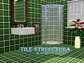 Sims 3 — Tile-Strucctura by matomibotaki — Pattern in green, green-yellow and light yellow, 3 channel, to find under