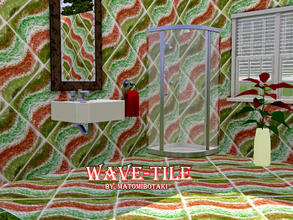 Sims 3 — Wave21210 by matomibotaki — Pattern in brown, green and beige, 3 channel, to find under Tile/Mosaic.