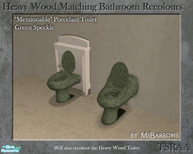Sims 2 — HW Recolour - Mentionable Toilet - Green Speckle by MsBarrows — A recolour of the \"Mentionable\"