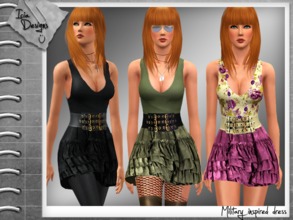 Sims 3 — ~Military inspired dress~      *UPDATED* by Icia23 — Hi! This it's an updated version Now it's full recolorable