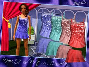 Sims 3 — Sequin top and skirt set Danielle by Janthie78 — This is a set of a beautiful sequin top and its compatible