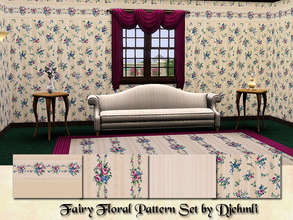 Sims 3 — Djem_Fairy Floral Pattern Set by djehmli — A sweet floral pattern set featuring Roses, Ribbons and Satin