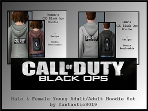 Sims 3 — COD Black Ops Hoodie Set by fantasticSims — Call Of Duty Black Ops hoodie set. Consists of 2 designs in one