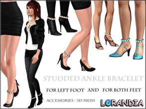 Sims 3 — Studded Ankle Bracelet set  by LorandiaSims3 — Studded Ankle Bracelet Set for your sims 3 females. 2 recolorable