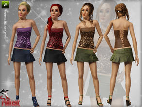 Sims 3 — Elegant Outfit by RedCat — 2 Recolorable Palette. 3 Styles. Game Mesh. Elegant Outfit ~ RedCat