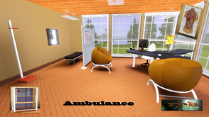 Sims 3 — ambulance by ruhrpottbobo — Doctors room lies consisting of desk, desk chair, patience chair, examination table,
