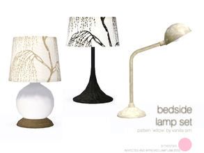 Sims 3 — Bedside Lamp Set by DOT — Bedside Lamp Set 3 lamp meshes Lamps by DOT of The Sims Resource. Pattern 'Willow' by