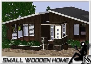 Sims 3 — Small Wooden home by Nea-005 — Made by NeaSims; 2 bedrooms, bathroom, dinningroom, kitchen, livingroom;