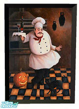 Sims 2 — Halloween - Chef II Painting by Simtrish — Recolor of the \"Lady in Red\" painting from the basegame.