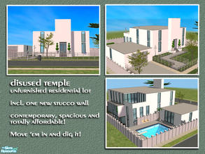 Sims 2 — Sojourn - Disused Temple by Padre — A large, multi room townhouse. 3 levels (upper floor - 4 bedrooms + bath,