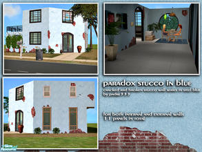 Sims 2 — Paradox in Blue by Padre — Steel blue version of the broken and cracked Paradox stucco wall by padre333. Enjoy